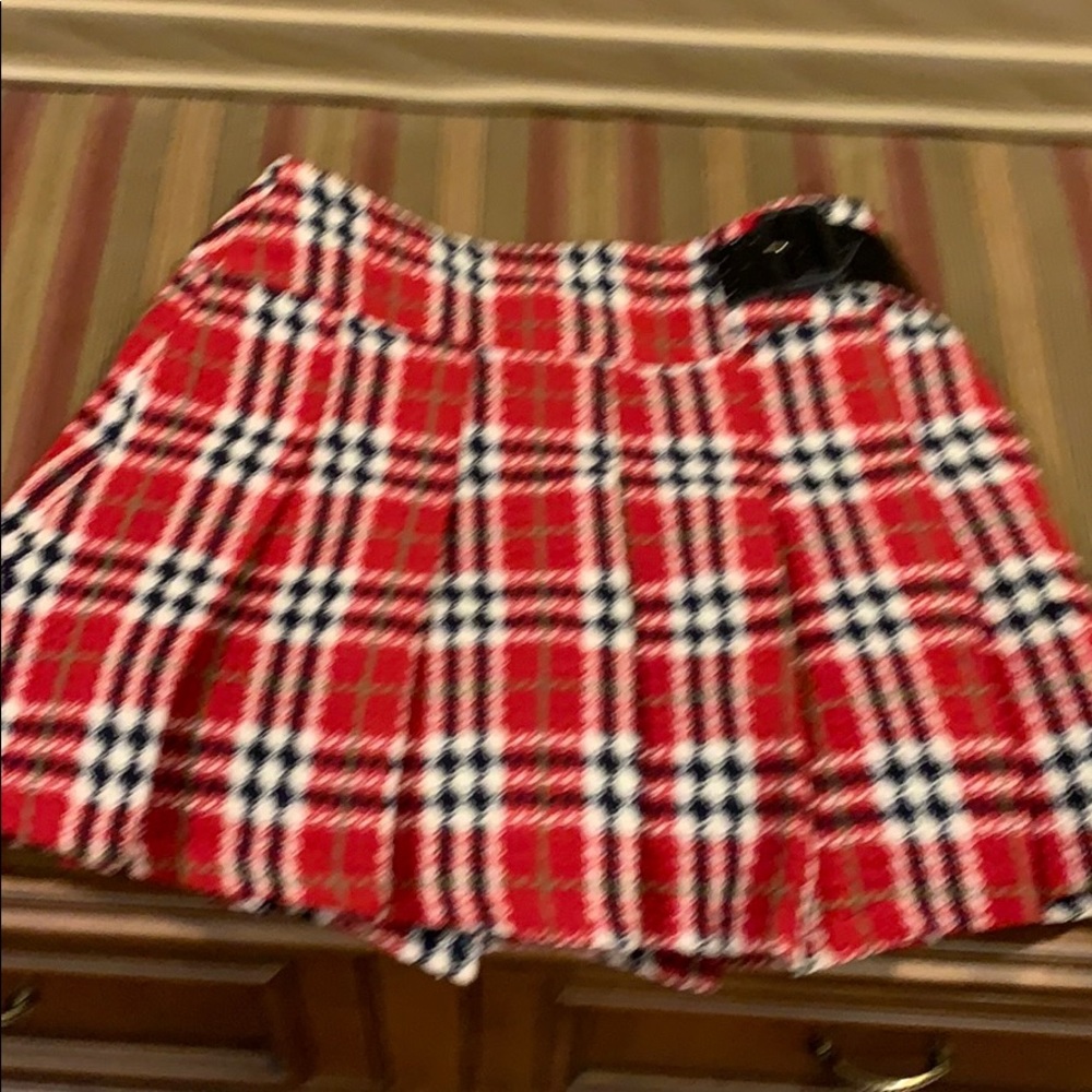 Plaid wool skirt